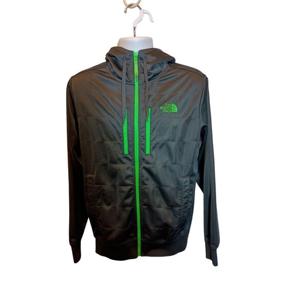 The North Face Hooded Jacket Men's Sz. S Gray/Neon Green - Picture 4 of 8